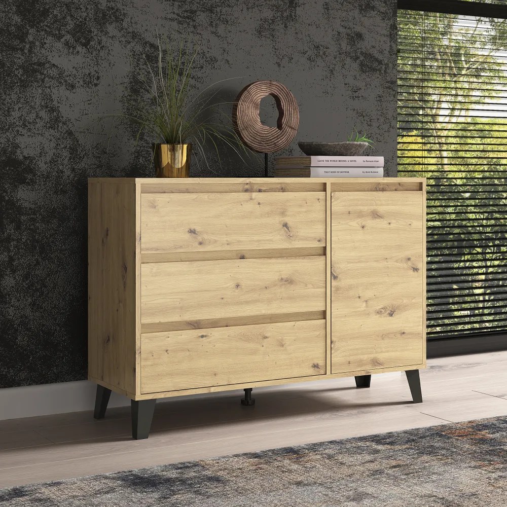 Komoda BOGAN 1D3S, remeselnícky dub