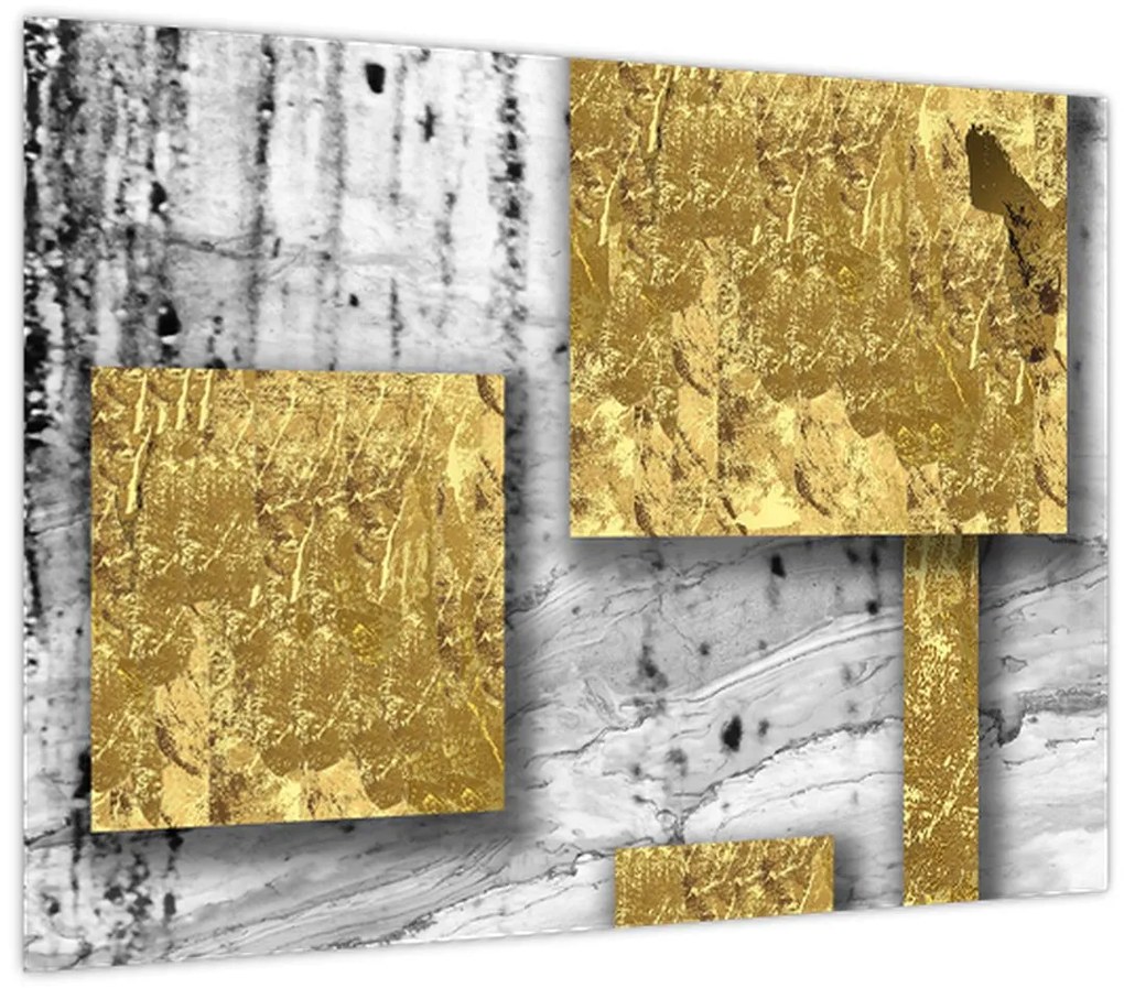 Obraz - Zlaté štvorce N⁰3 (70x50 cm)