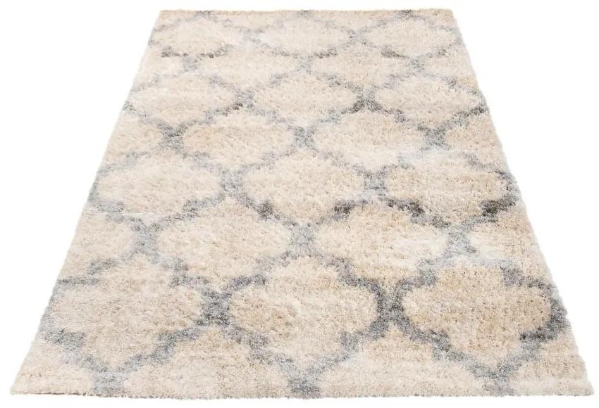 Kusový koberec shaggy Deniz krémový 140x200cm