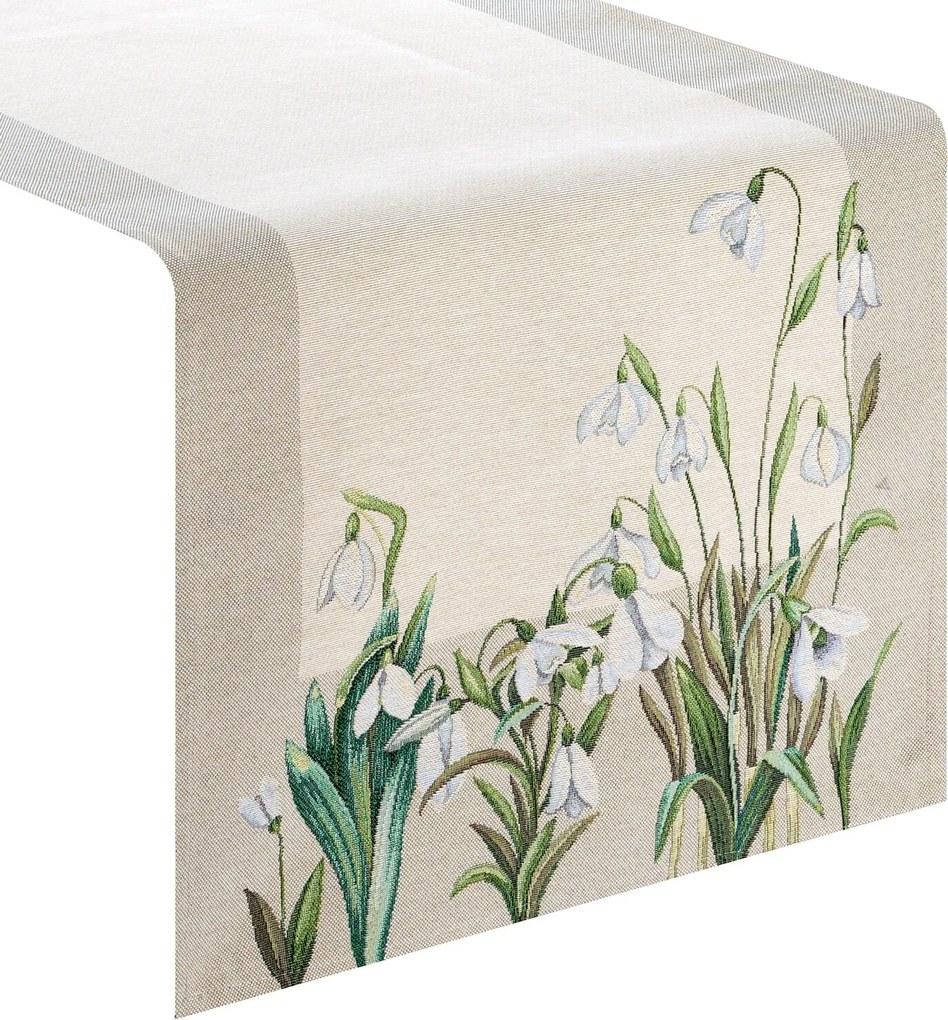 GOBELÍNOVÝ BEHÚŇ NA STÔL NIVALIS 45X140 CM VZOROVANÁ