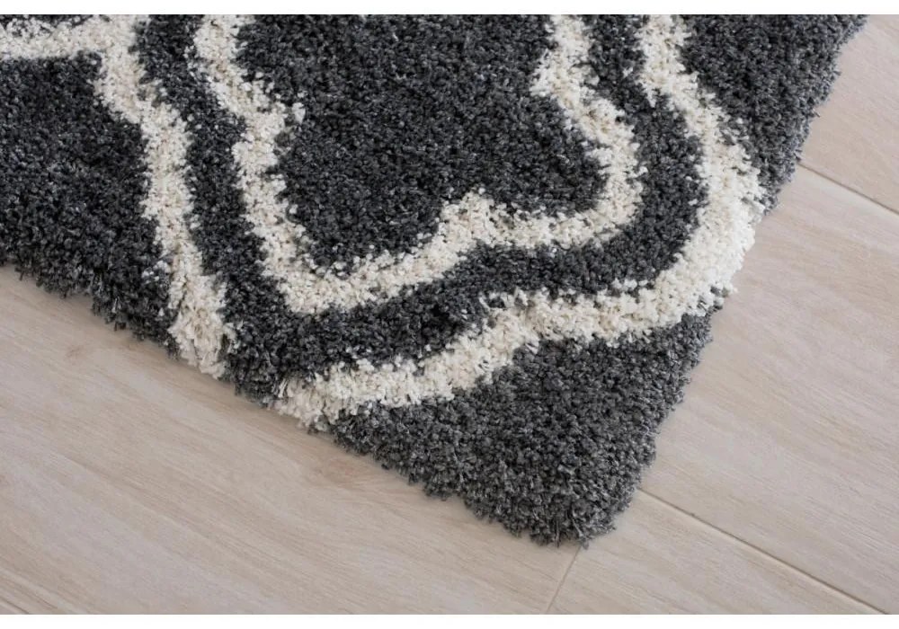 Kusový koberec Shaggy vlas 50 mm dymový 4   80X150 80x150cm