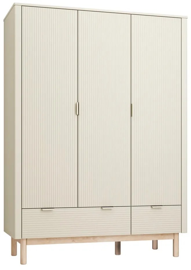 Krémová detská šatníková skriňa 144x52 cm Miloo – Pinio