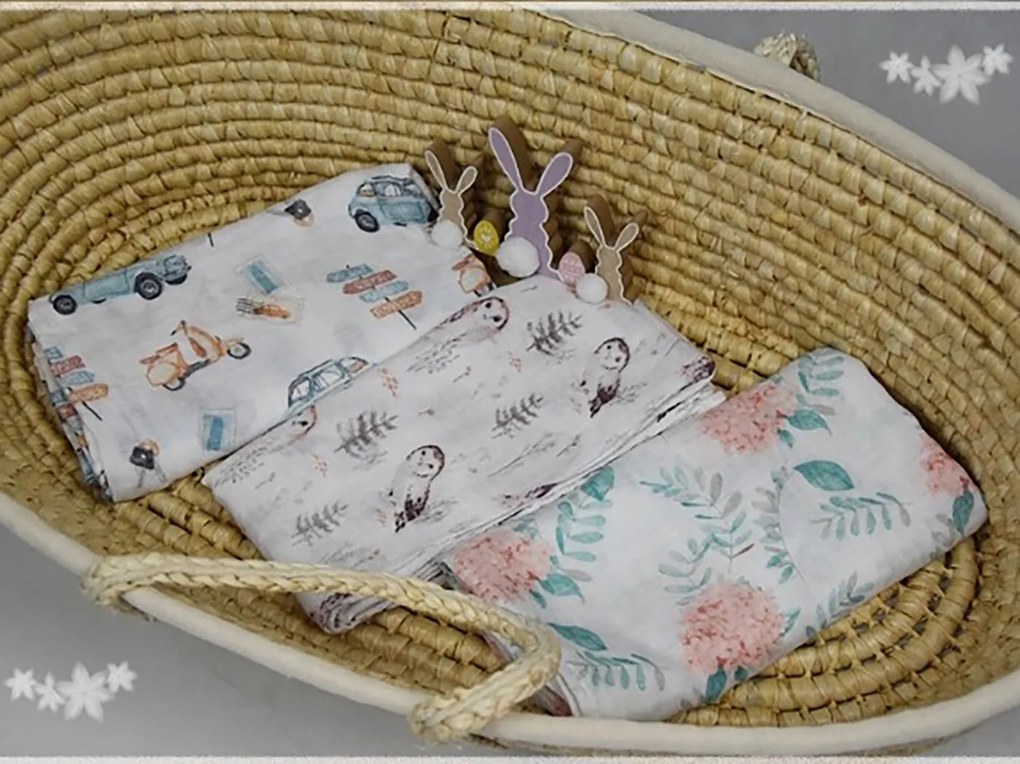 Vulpi Bambusová EKO plienka 120 x 120 Farba: kvety