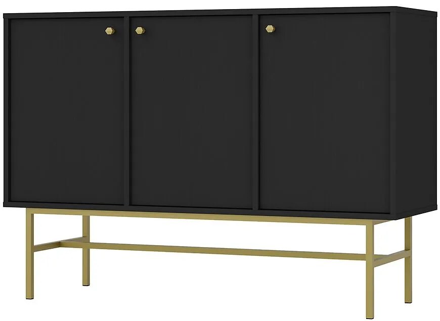 Komoda Tokyo 3  3F čierny grafit 813