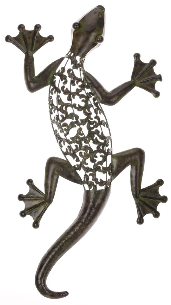 Jašterica 80 cm - kovová závesná dekorácia