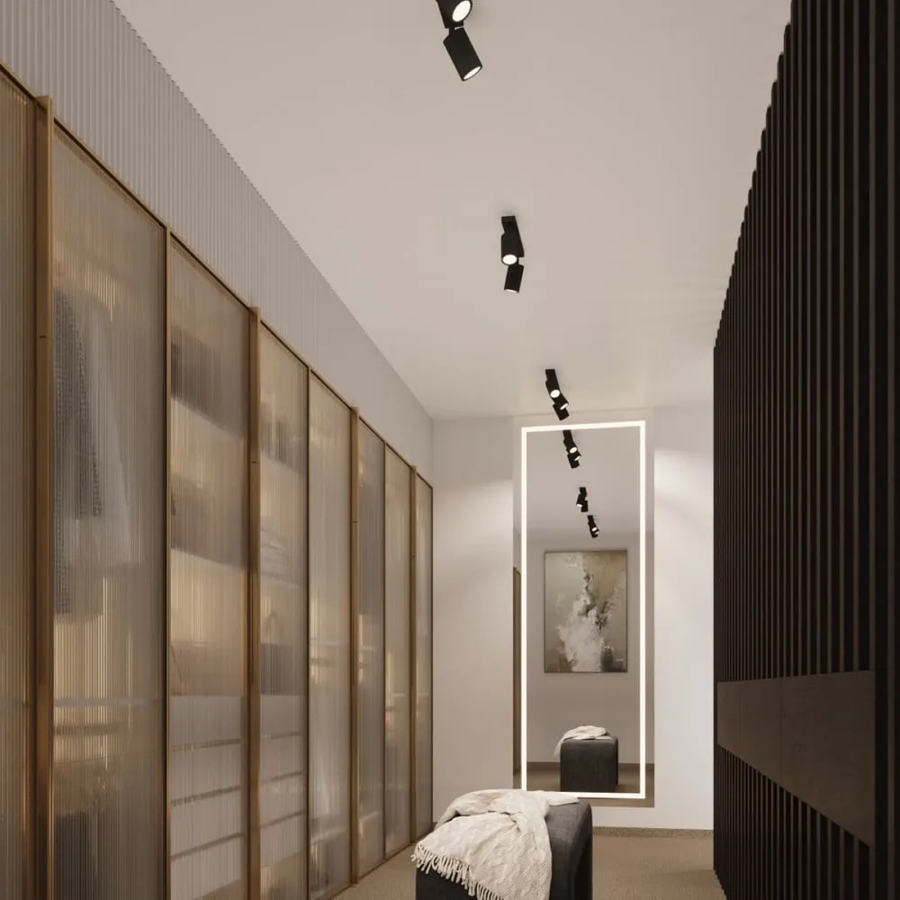 Čierne bodové svietidlo 6,5x30 cm Gleam – Sollux