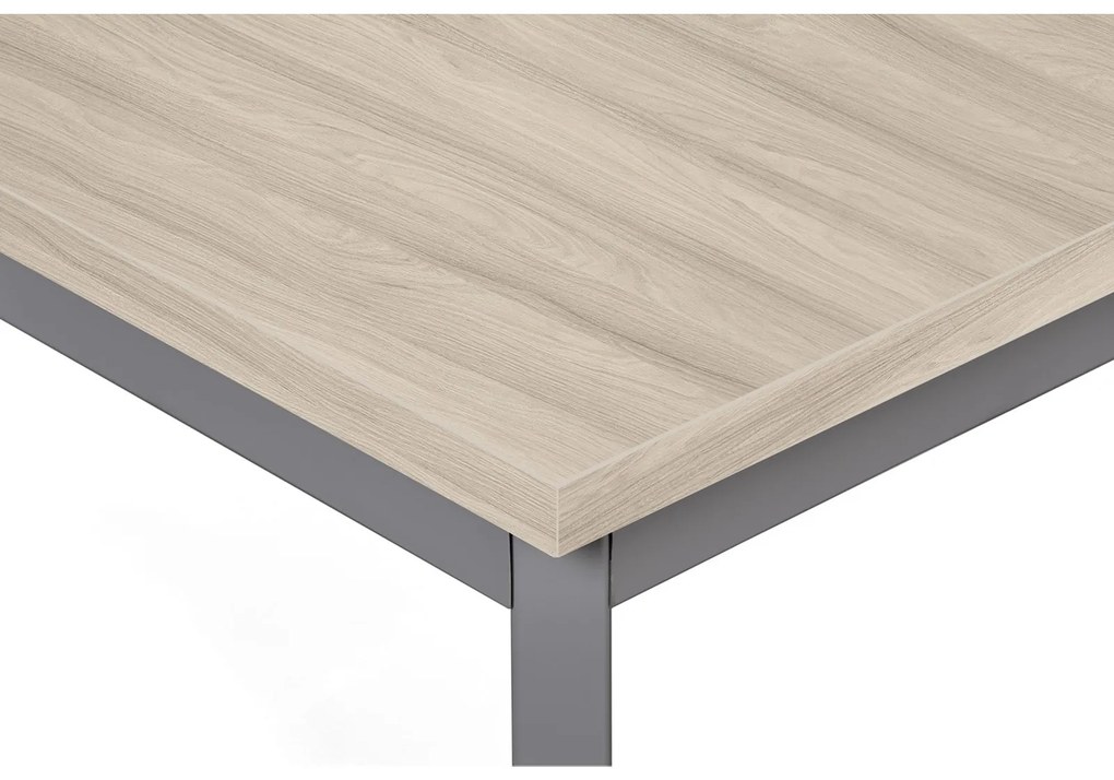 Jedálenský stôl TRIVIA, tmavo sivá podnož, 1200 x 800 mm, dub prírodný