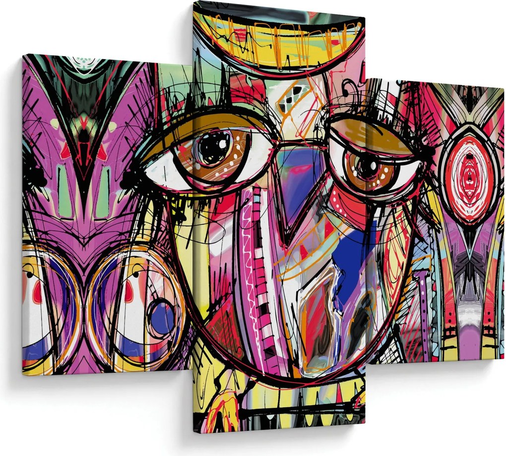 Obraz - Street art - sova (90x60 cm)