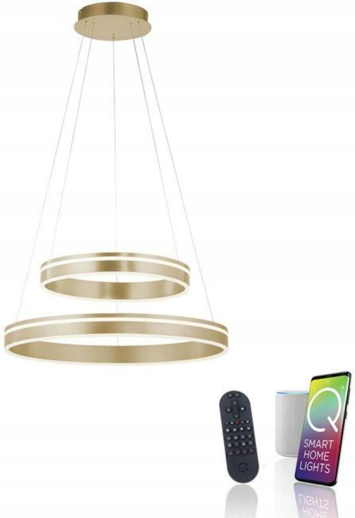 Paul Neuhaus Q-vito Led závesné svietidlo 59 cm, ZigBee, 2700-5000K, mosadz