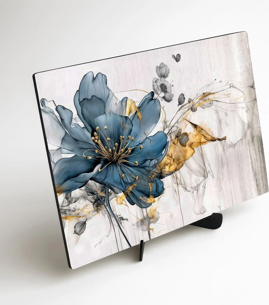 DUBLEZ | Drevený obraz kvetu do spálne - Modrá vášeň