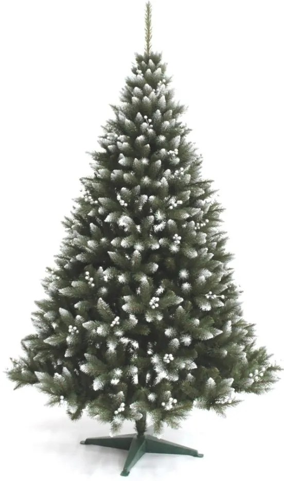 Vianočný smrek s jarabinou v striebornej farbe 150 cm