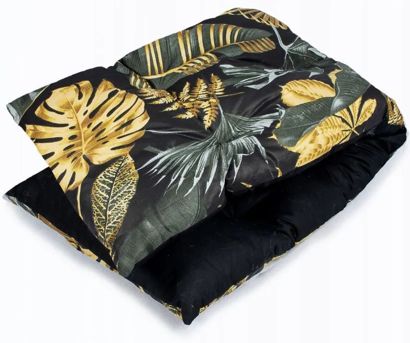 Podsedák na lavičku 120x40 cm - šedo/zlaté listy