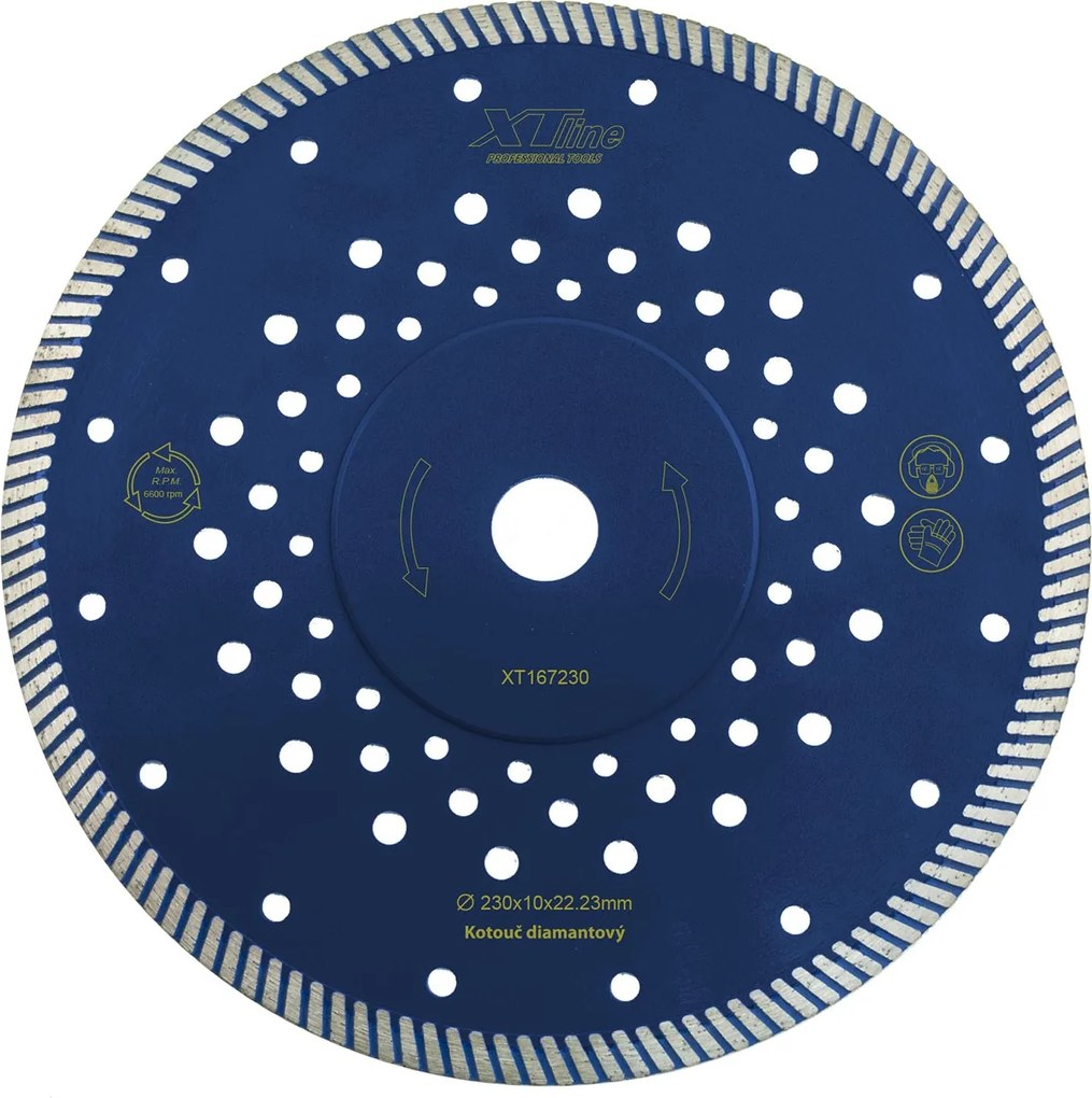 XTLINE Diamantový rezací kotúč TURBO Fast Cut | 230 × 2,8 × 10 × 22,2 mm