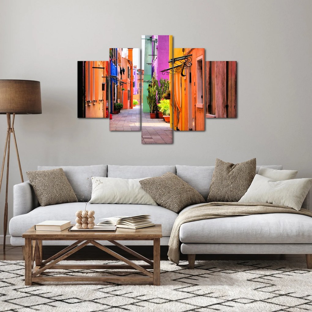 Obraz - Farebné domy v Burane, Benátky (150x105 cm)