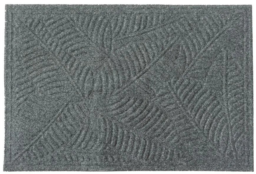 Rohožka  textile 45x70 šedý list