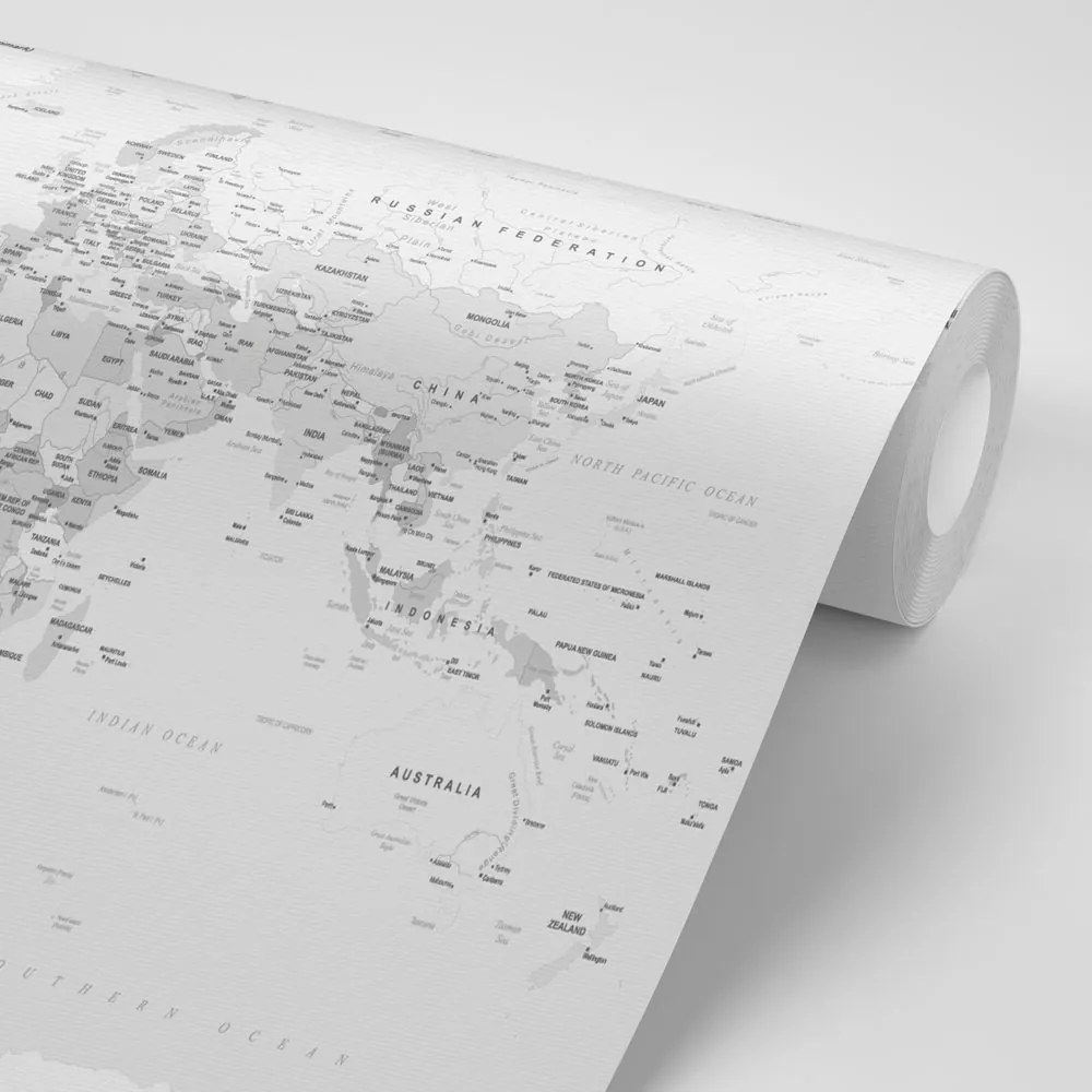 Samolepiaca tapeta klasická čiernobiela mapa s okrajom