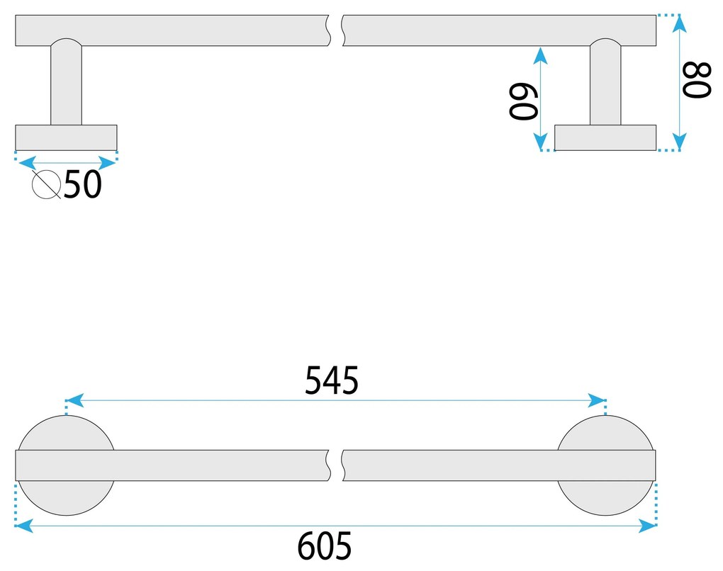 Rea Modern, kúpeľňový vešiak na uteráky 60cm, 6603, zlatá matná, REA-98003