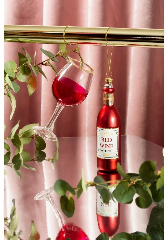 Sklenené vianočné ozdoby v súprave 2 ks Red Wine – Sass & Belle
