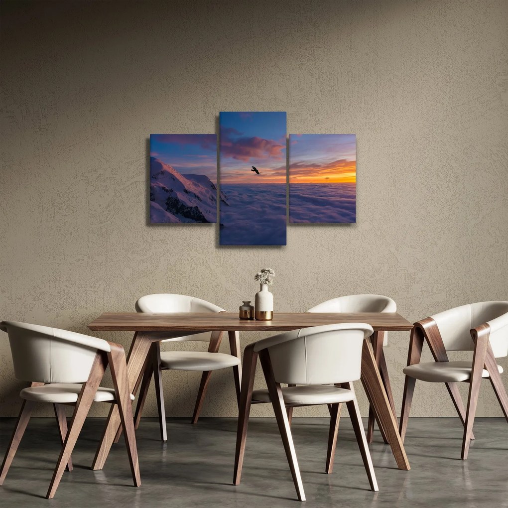 Obraz pri západe slnka, Mt. blanc (90x60 cm)