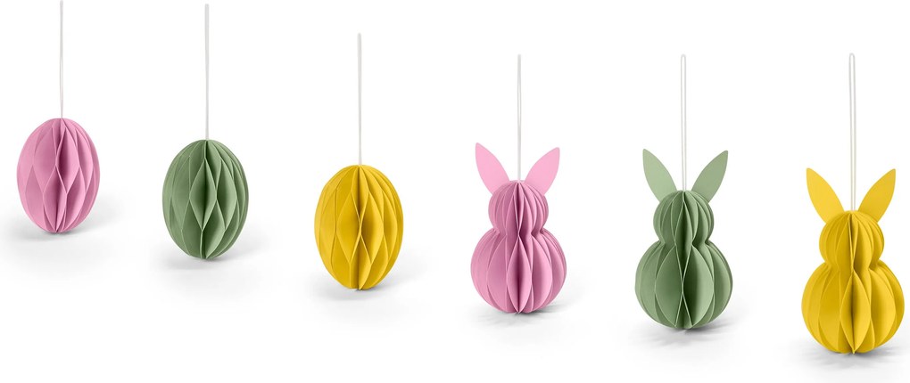 Papierové veľkonočné ozdoby, 6 ks