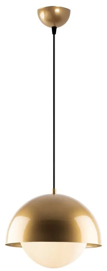 Závesné svietidlo v zlatej farbe so skleneným tienidlom ø 20 cm Camgoz – Opviq lights