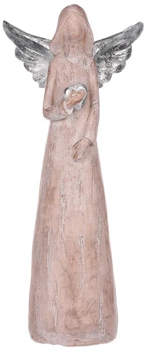 Anjel so strieborným srdcom 24cm