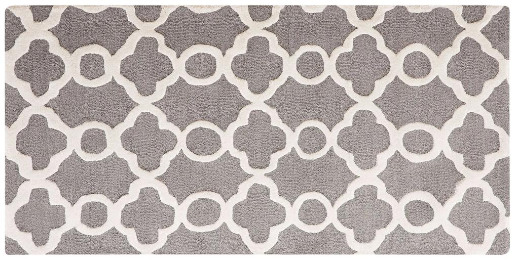 Vlnený koberec 80 x 150 cm sivý ZILE Beliani