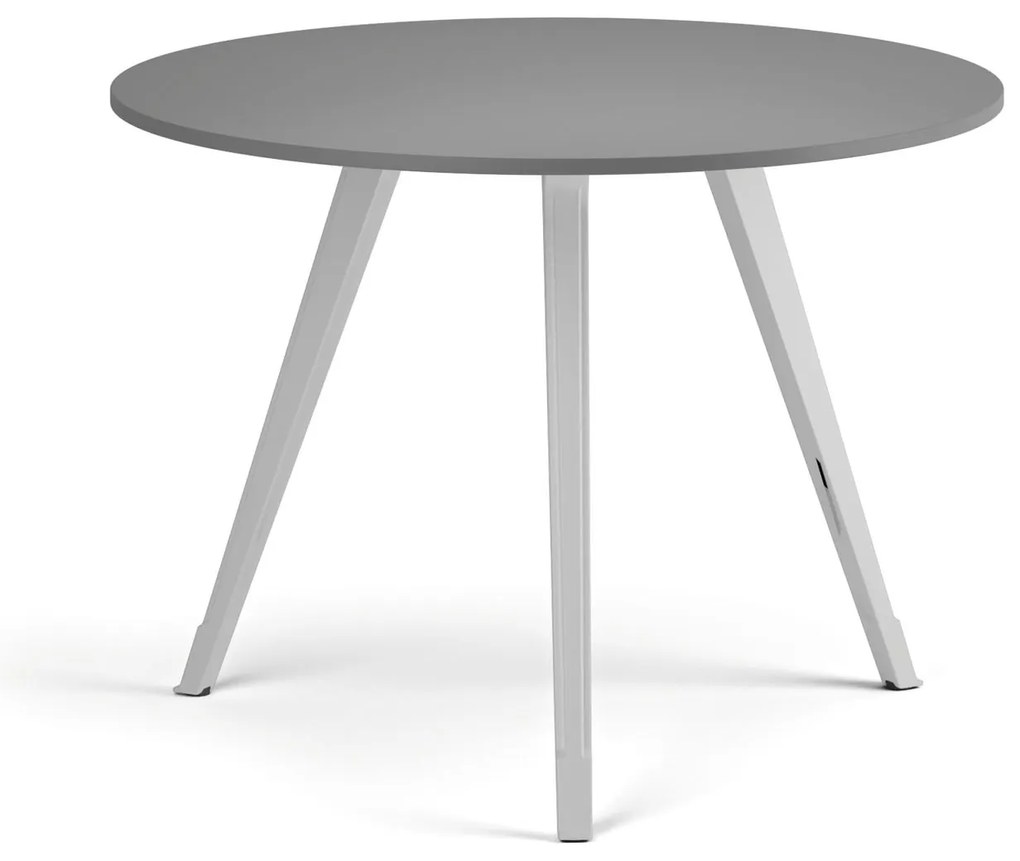 Konferenčný stôl PRIMO ZEN, priemer 100 cm, biela podnož, grafit