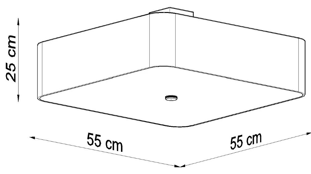 Stropné svietidlo Lokko, 1x čierne textilné tienidlo, (biele sklo), (55 cm)