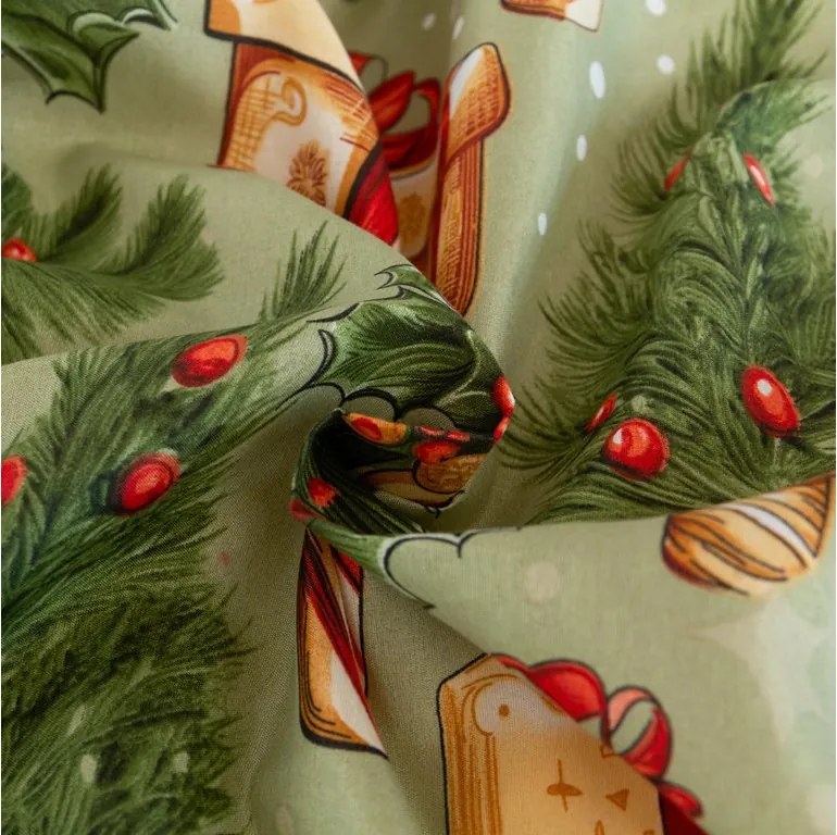 Obliečky z mikrovlákna CHRISTMAS PRESENTS zelené Rozmer obliečky: 2 ks 70 x 90 cm | 200 x 220 cm