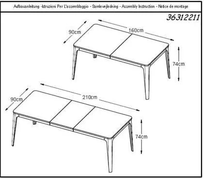 Rozkladací jedálenský stôl z dreva bieleho duba Unique Furniture Amalfi, 160 x 90 cm