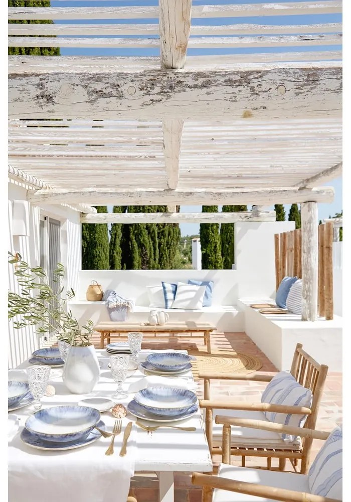 Biela kameninová miska s béžovým okrajom Costa Nova Brisa, ⌀ 10 cm