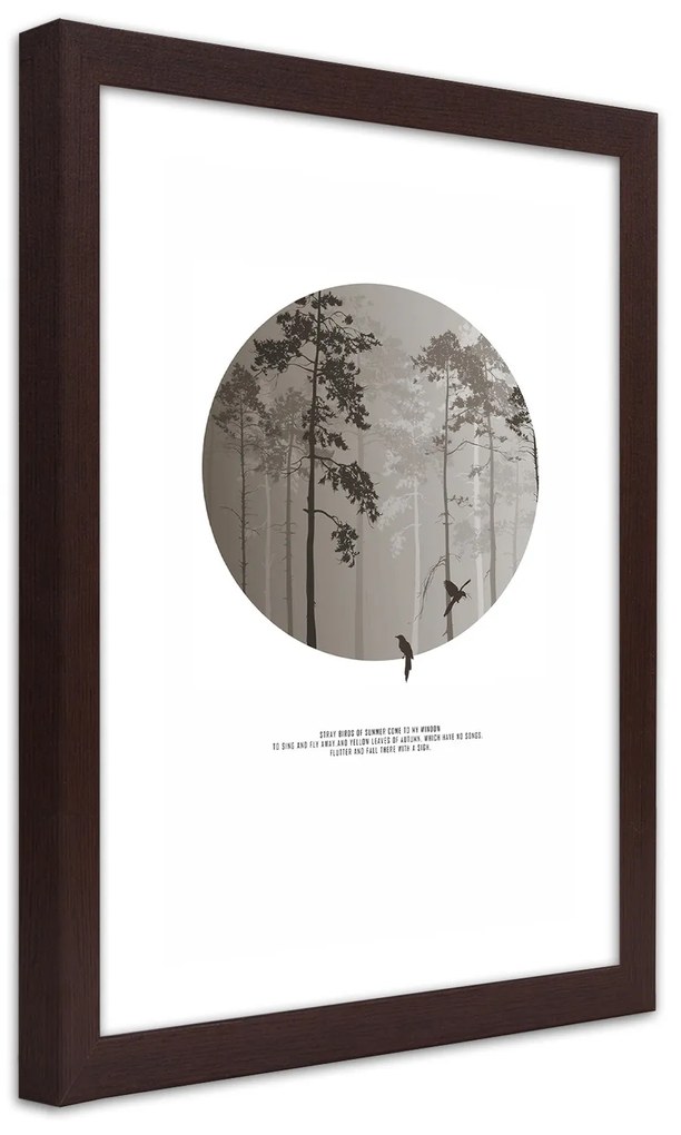 Gario Plagát Vtáky v lese Farba rámu: Bez rámu, Rozmery: 40 x 60 cm