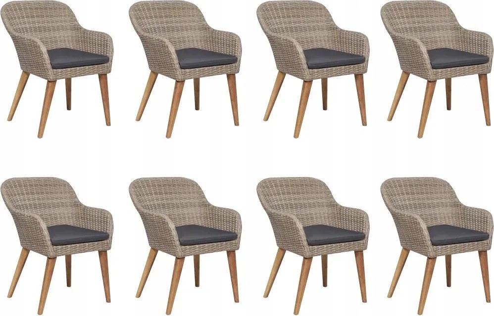 vidaXL 9-dielna sada záhradného nábytku, hnedá