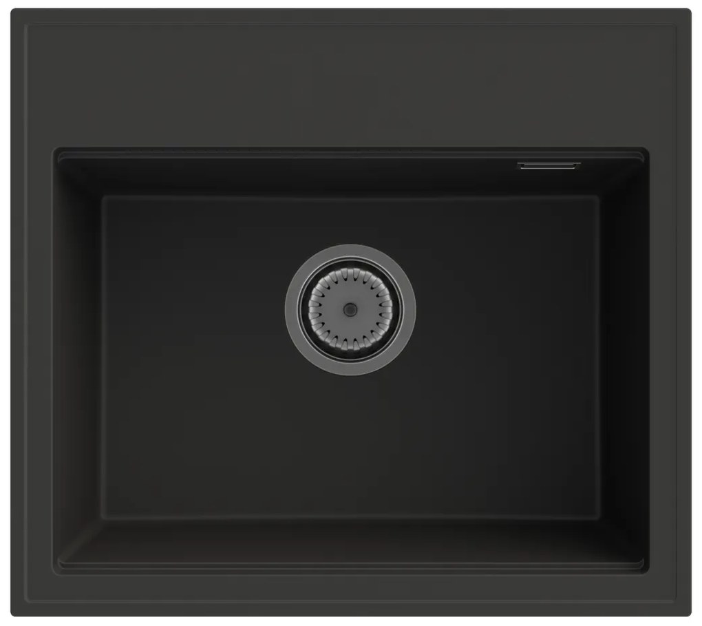 Gamma Modern 5055, 1-komorový granitový drez 560x500x210 mm, čierna, GMA-ZM-55-BK