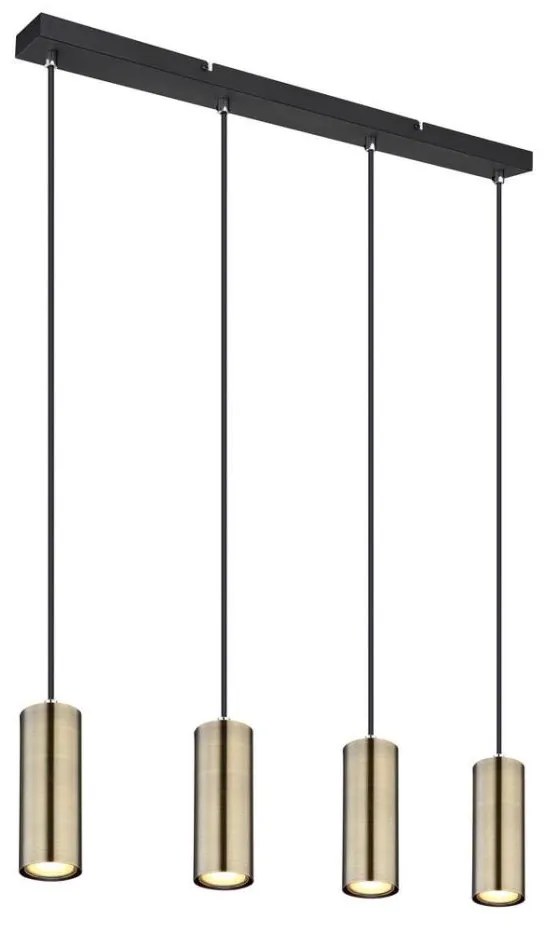 Globo 57911-4HM - Luster na lanku ROBBY 4xGU10/35W/230V čierna/mosadz