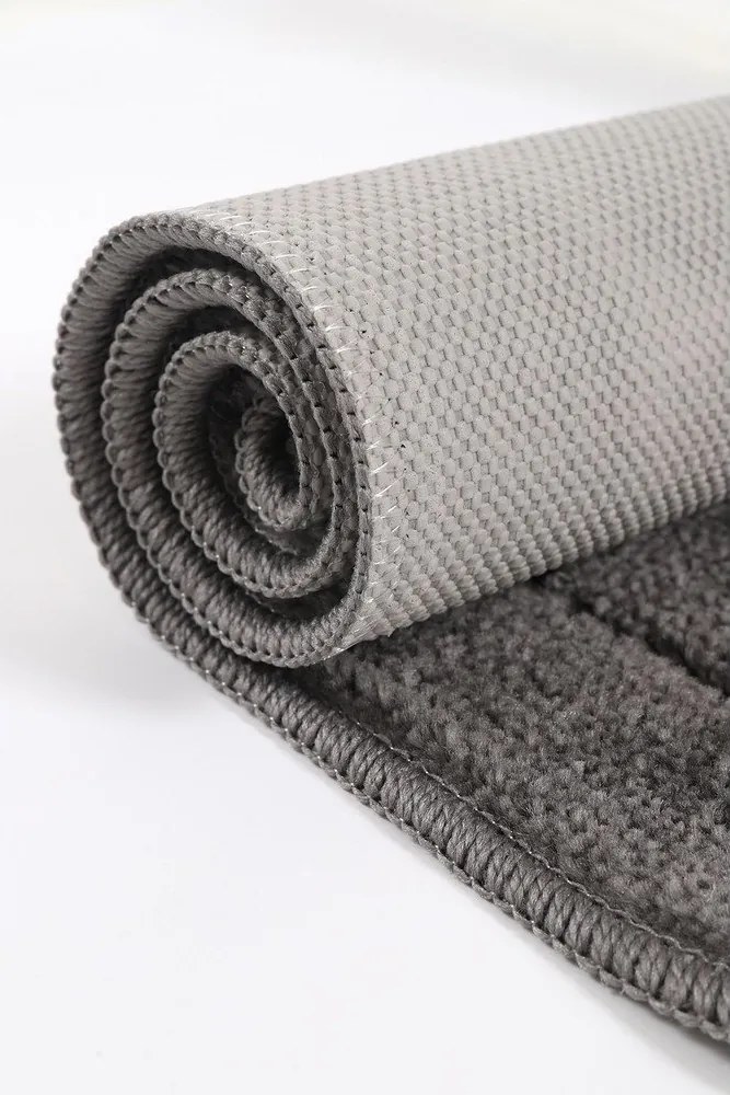 Antracitové kúpeľňové predložky v súprave 2 ks 50x80 cm Kareli – Foutastic