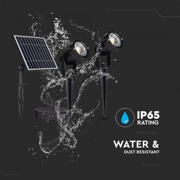 SADA 2x LED Vonkajšia solárna lampa 2xLED/1,2W/3,7V IP65 3000K 4000 mAh