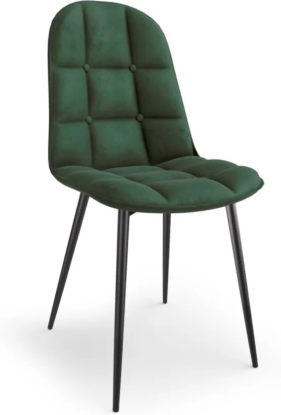Jedálenská stolička K417 zamat / čierna Halmar Tmavo zelená