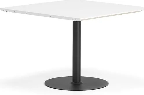 Stôl METRIC, zaoblené rohy, 1000x1000x720 mm, čierna/biela
