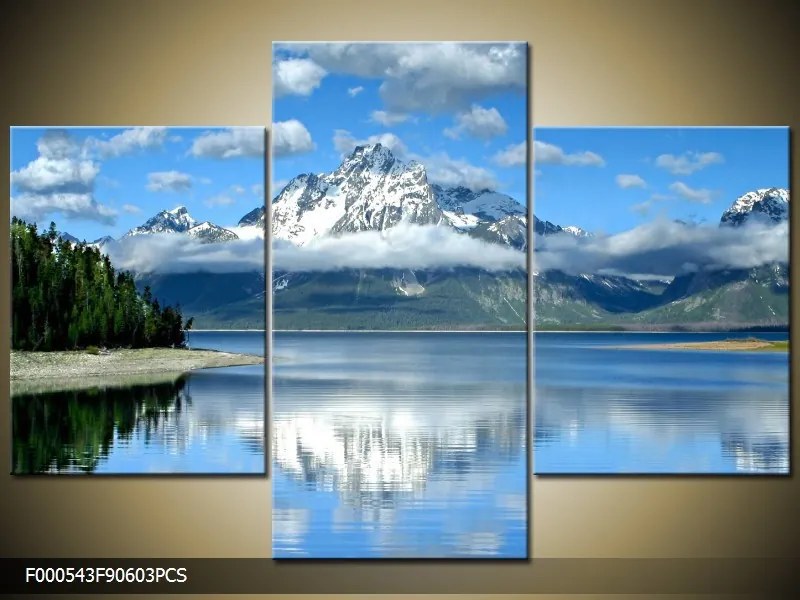 Obraz na plátne Zasnežené hory a jazero, 3 dielne 90x60cm 60,8 €