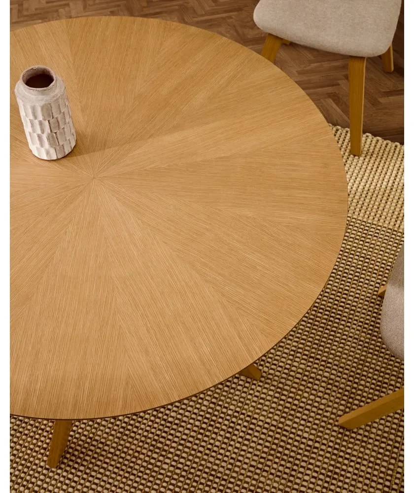 Okrúhly jedálenský stôl s doskou v dubovom dekore ø 120 cm Naanim – Kave Home