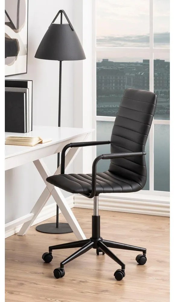 Čierna kancelárska stolička na kolieskach Actona Wislow