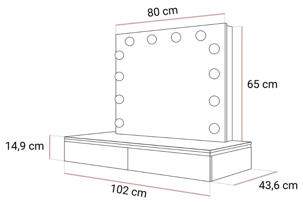 TOALETNÝ STOLÍK NESSIE ELITE BIELY LESK + STRIEBORNÝ
