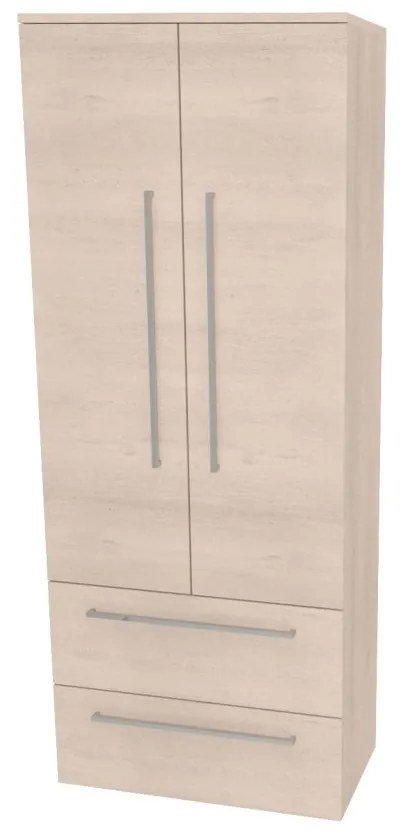 Mereo, Mereo Bino, kúpeľňová skrinka vysoká 163 cm, dvojitá, Multidecor, Dub Patinovaný, MER-CN699DUP1