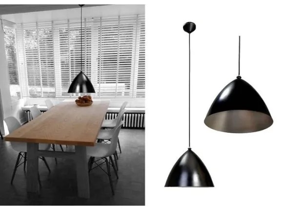 Searchlight 52555M - Luster na lanku 1xE27/60W/230V čierna