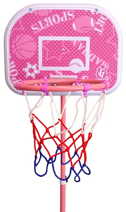 LEAN TOYS Basketbalový kôš – ružový 170 cm