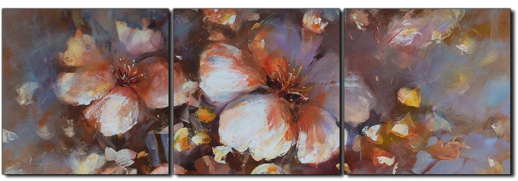 Obraz na plátne - Kvet mandlí, reprodukcia ručnej maľby - panoráma 5273B (120x40 cm)