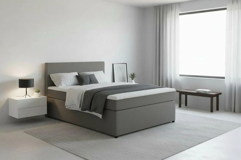 XXXLutz BOXSPRINGOVÁ POSTEĽ, 140/200 cm sivá MID.YOU - Online Only spálne - 000044002909