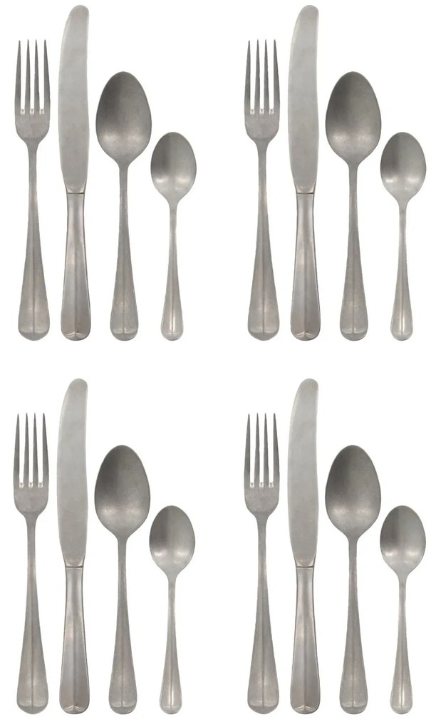 House Doctor Sada príborov z nerezovej ocele Mora Silver – set 16 ks